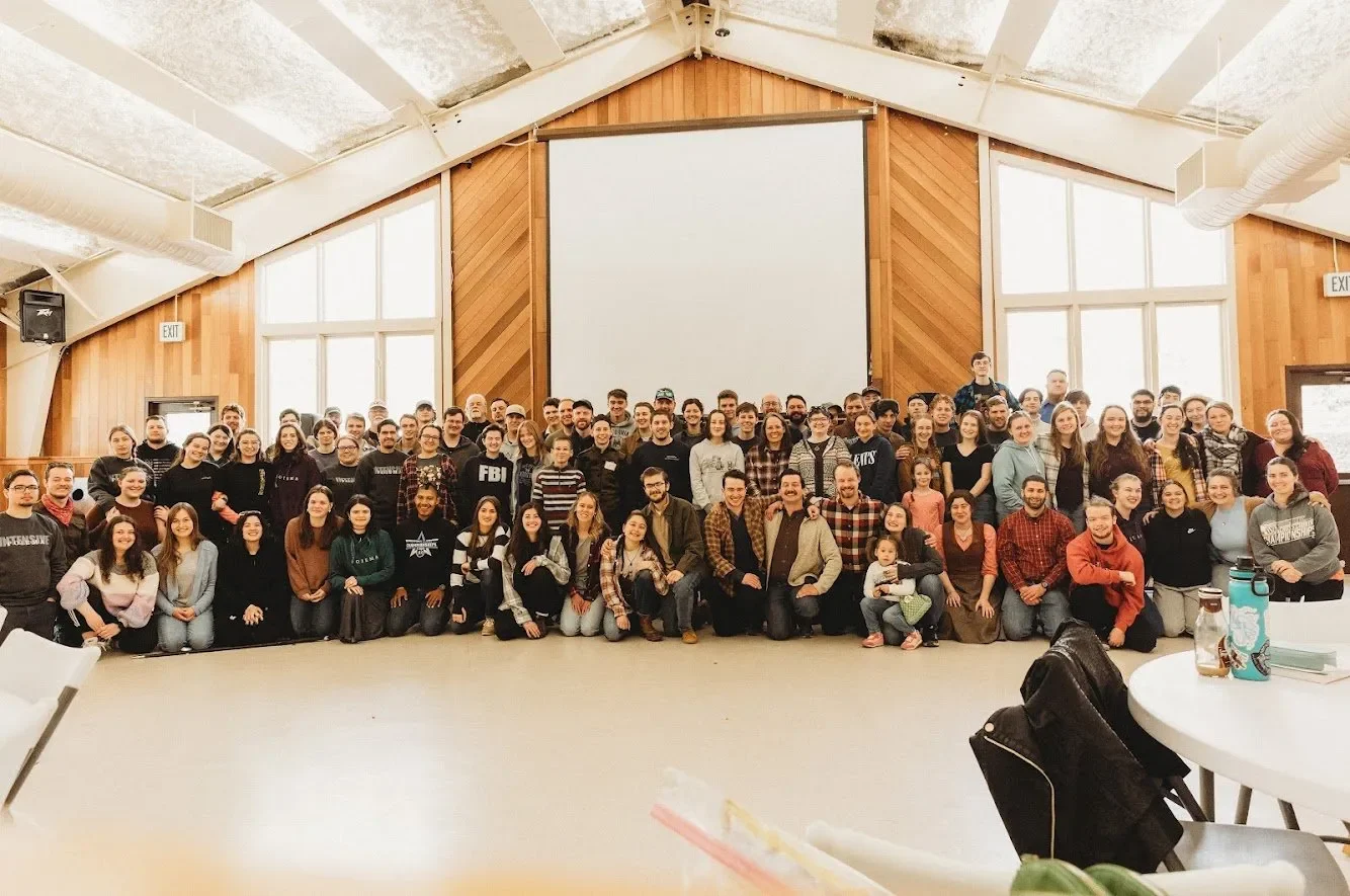 Poiema retreat attendees gathered together